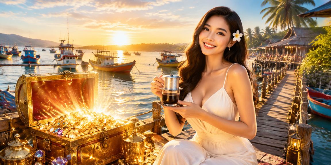 Người dùng Mũi Né thư giãn theo dõi kết quả thể thao trực tuyến bên bờ biển