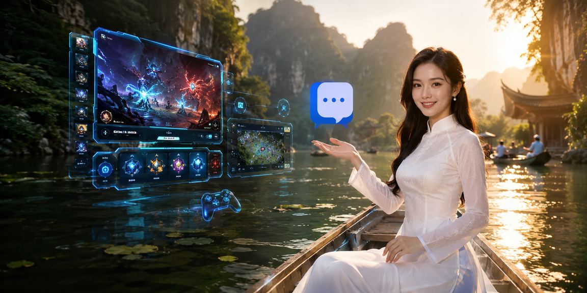 Người phụ nữ mặc áo dài xem thông tin cá cược esports trên điện thoại tại Ninh Bình